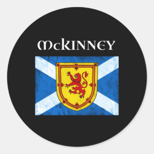 Sticker Rond Clan Mckinney Nom écossais Drapeau écossais