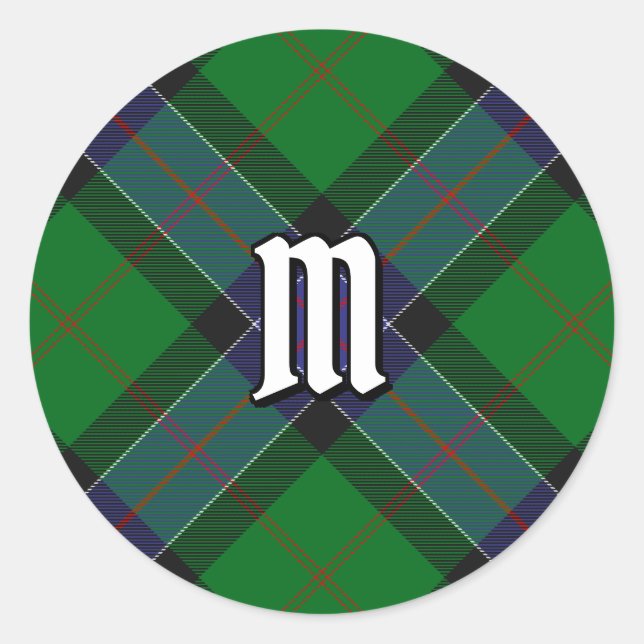 Sticker Rond Clan Sinclair Chasse Tartan (Devant)