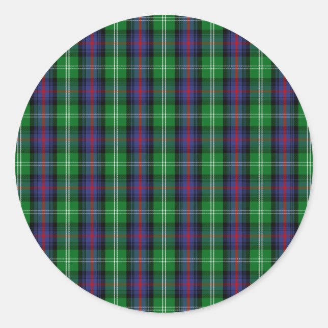 Sticker Rond Clan Sutherland Tartan (Devant)