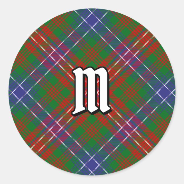 Sticker Rond Clan Wilson Modern Tartan (Devant)