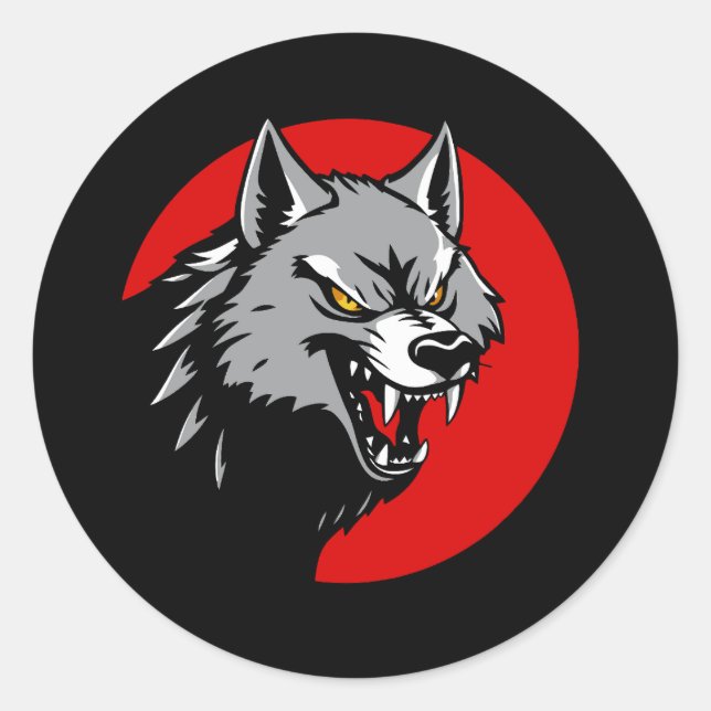 Sticker Rond Clan Wolf Dragoons clan de la technologie de comba (Devant)