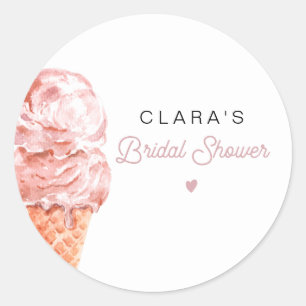 Sticker Rond CLARA Rétro Glace Blush Faveur de Mariage Cadeau