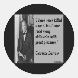 Sticker Rond Clarence Darrow & Citation nécrologique