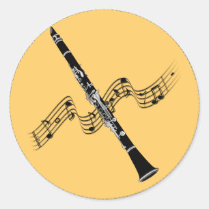Sticker Rond Clarinet Music, design populaire