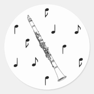 Sticker Rond Clarinet musical
