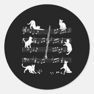 Sticker Rond Clarinetist Chats Pour Chat Aimant Joueur Clarinet