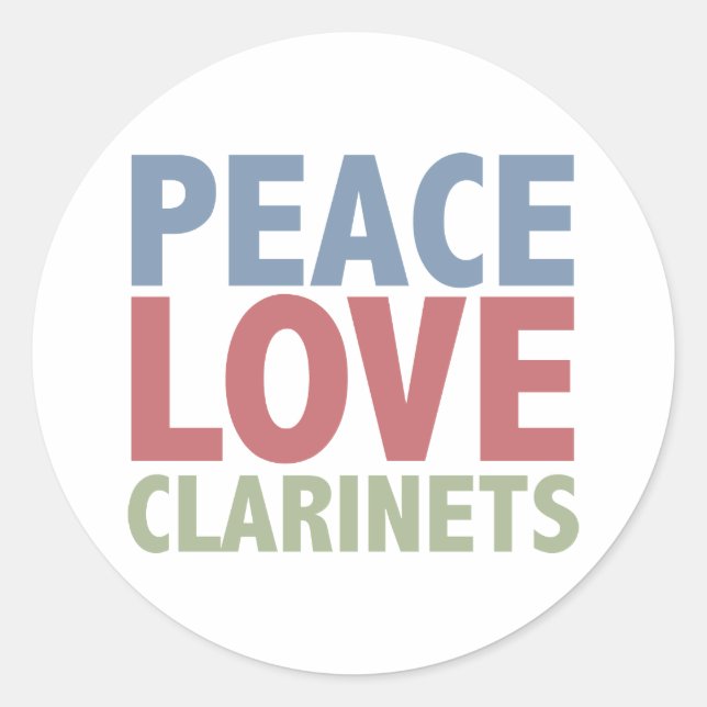 Sticker Rond Clarinets d'amour pour la paix (Devant)