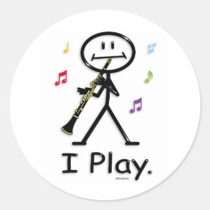Sticker Rond Clarinette