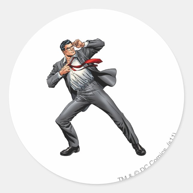 Sticker Rond Clark change en Superman (Devant)