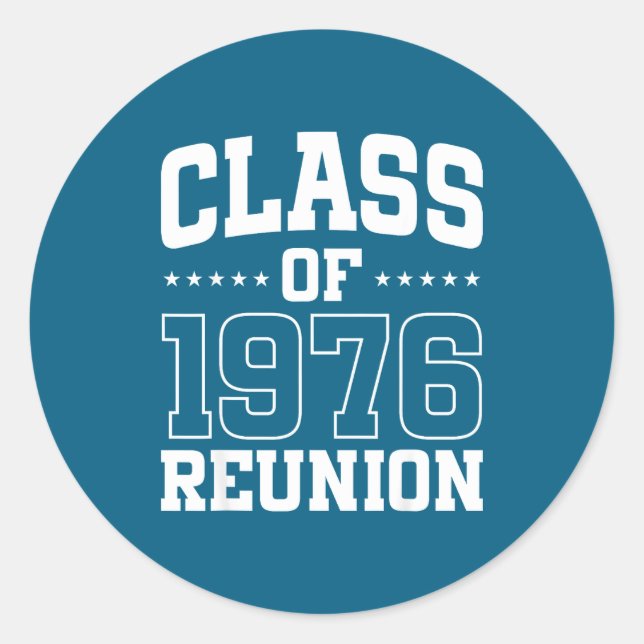 Sticker Rond Class 1976 Reunion 50 Alumni (Devant)
