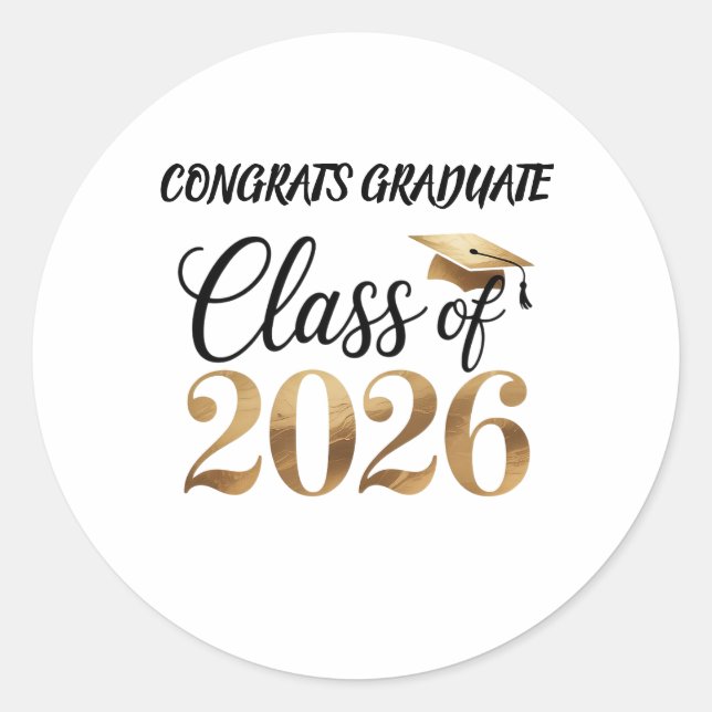 Sticker Rond Class of 2026 Graduation T-Shirt Gift (Devant)