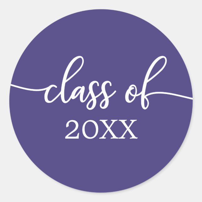 Sticker Rond Classe 2021 Simple Chic Calligraphie Classique Ron (Devant)