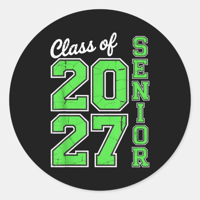 Sticker Rond Classe 2027 Senior 27 Haut (Devant)