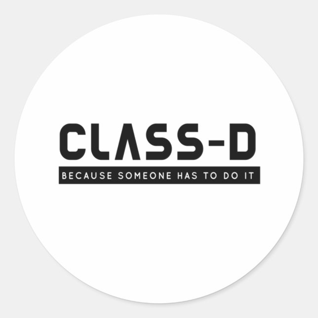 Sticker Rond Classe D Quelqu'Un Faire Drôle Prisonnier SCP Sécu (Devant)