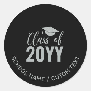 Sticker Rond Classe d'argent simple de 2022 Parti de Graduation