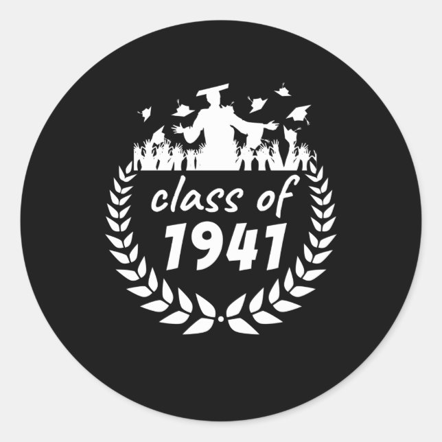 Sticker Rond classe de 1941 graduation ou conception de réunion (Devant)