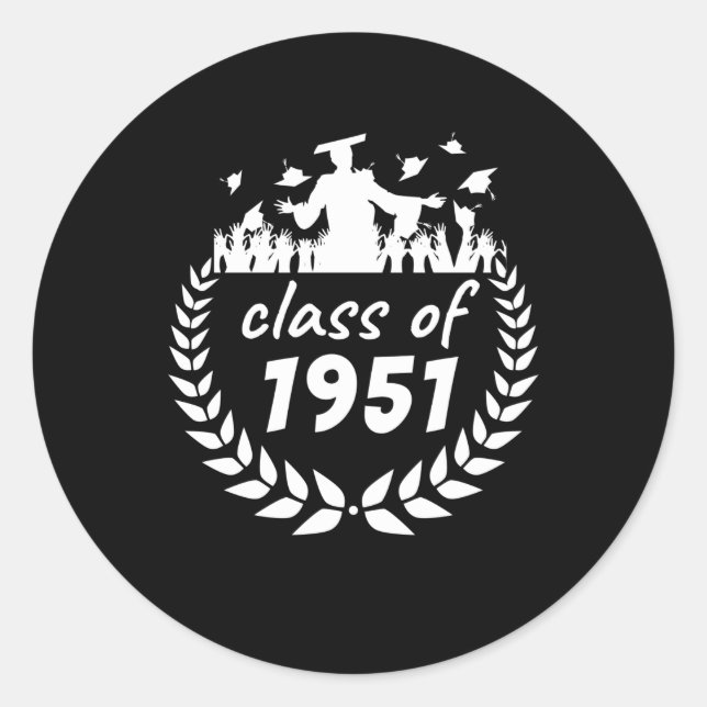 Sticker Rond classe de 1951 graduation ou conception de réunion (Devant)