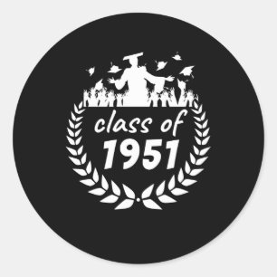 Sticker Rond classe de 1951 graduation ou conception de réunion