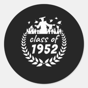 Sticker Rond classe de 1952 graduation ou conception de réunion
