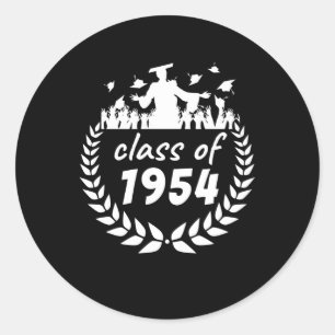 Sticker Rond classe de 1954 diplôme ou dessin de réunion par
