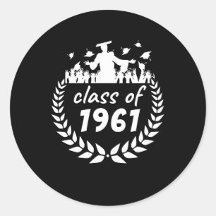 Sticker Rond classe de 1961 graduation ou conception de réunion