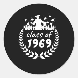 Sticker Rond classe de 1969 diplôme ou dessin de réunion par an