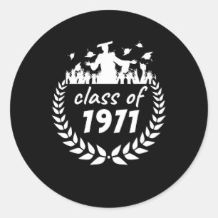 Sticker Rond classe de 1971 graduation ou conception de réunion