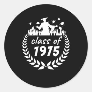 Sticker Rond classe de 1975 graduation ou conception de réunio