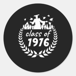 Sticker Rond classe de 1976 diplôme ou dessin de réunion par an