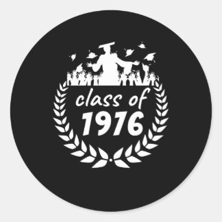 Sticker Rond classe de 1976 diplôme ou dessin de réunion par an