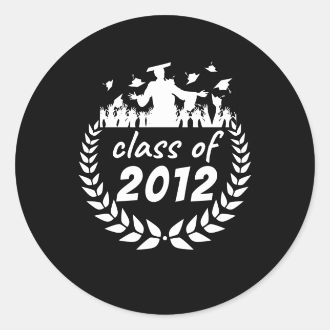 Sticker Rond classe de 2012 diplôme ou reunion design par (Devant)