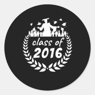 Sticker Rond classe de 2016 diplôme ou reunion design par