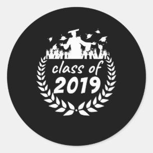 Sticker Rond classe de 2019 graduation ou reunion design par