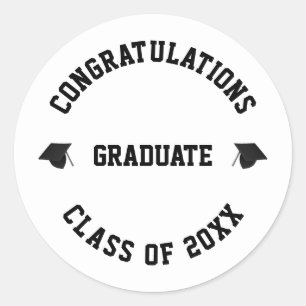 Sticker Rond Classe de 2022 nom personnalisé classe année gradu