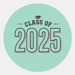 Sticker Rond Classe de 2025 Graduation Design moderne Classic R