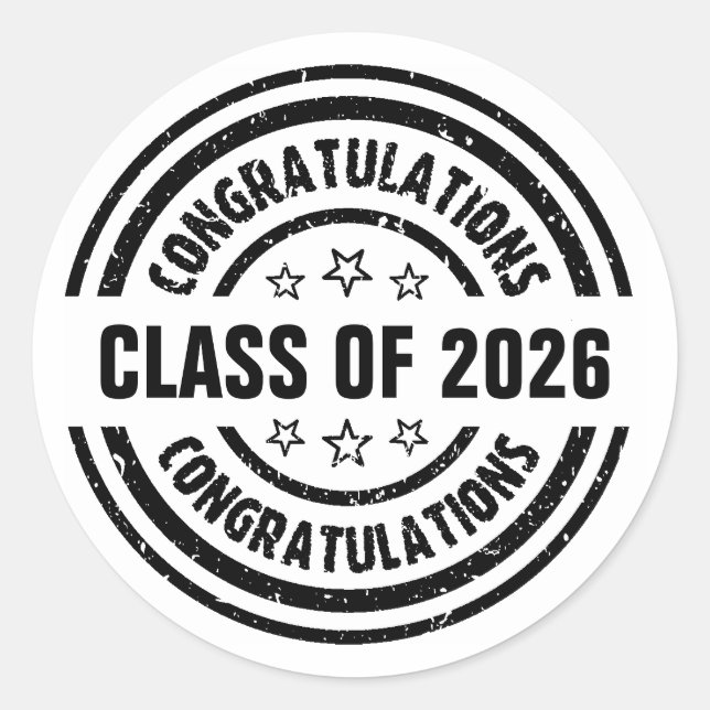 Sticker Rond Classe de 2026 Graduation (Devant)
