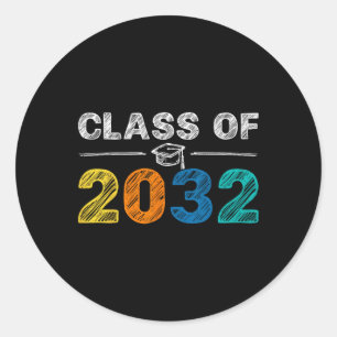 Sticker Rond Classe de 2032 Premier jour de l'école Pré-K cadea