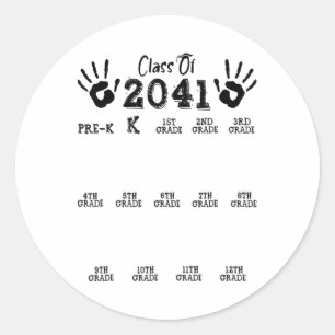 Sticker Rond Classe de 2041 Grandis avec moi T-shirt Empreinte 