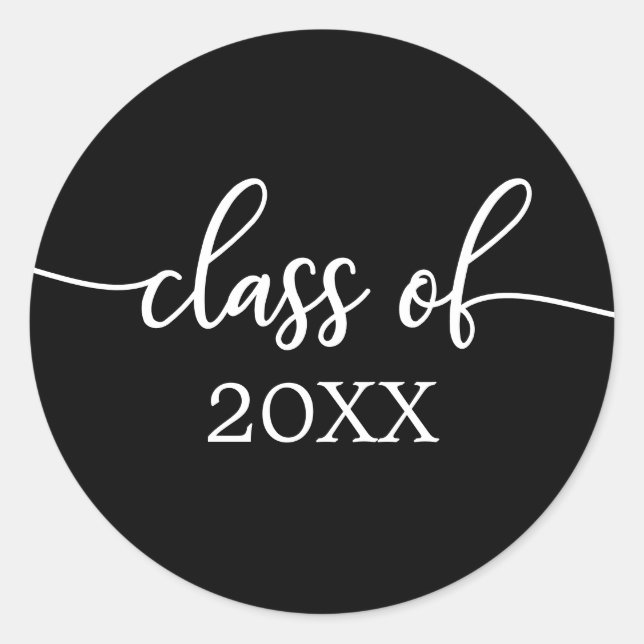Sticker Rond Classe de Calligraphie Chic Simple 2021 Classic Ro (Devant)