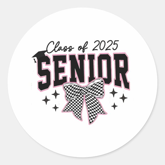 Sticker Rond Classe de coquette de la bow senior 2025 (Devant)