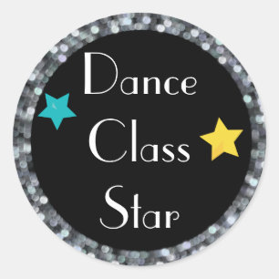 Sticker Rond Classe de danse Etoile avec étoiles