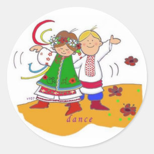 Sticker Rond Classe de danse ukrainienne aujourd'hui !