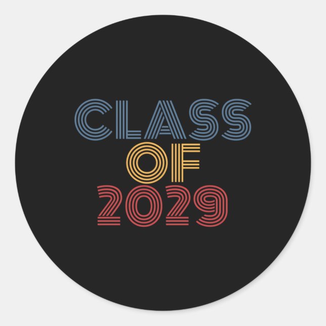 Sticker Rond Classe De Diplôme 2029 (Devant)