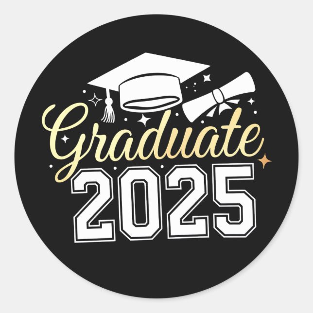 Sticker Rond Classe De Diplôme De 2025 (Devant)