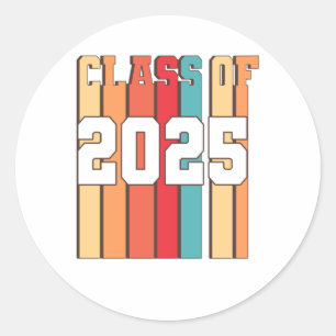 Sticker Rond Classe De Diplôme D'Études Secondaires 2025 Vintag