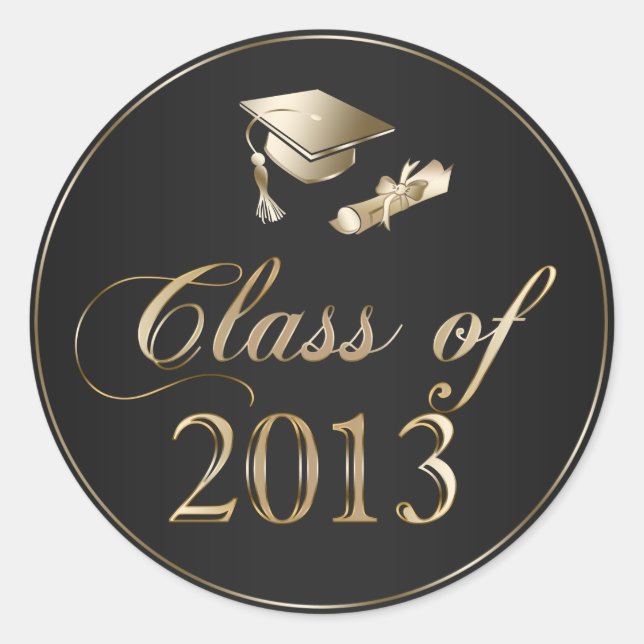 Sticker Rond Classe de Diplôme et Diplôme de Diplôme de 2013 (Devant)