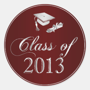 Sticker Rond Classe de Diplôme et Diplôme de Diplôme de 2013