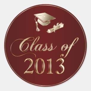 Sticker Rond Classe de Diplôme et Diplôme de Diplôme de 2013