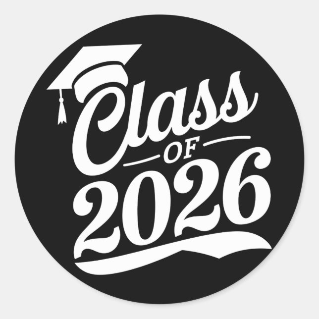 Sticker Rond Classe De Diplômés De 2026 Fier (Devant)