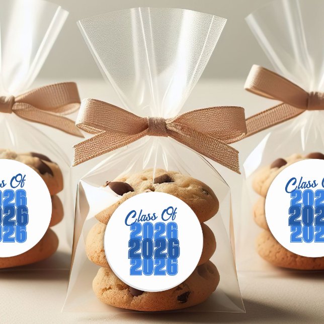 Sticker Rond Classe de fin d'études bleue (Class of Graduation Sticker)